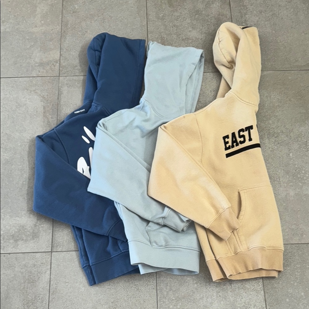 Blue and Beige Hoodies
